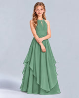 Eucalyptus A-line Junior Bridesmaid Dress Front