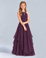 Grape A-line Junior Bridesmaid Dress Front