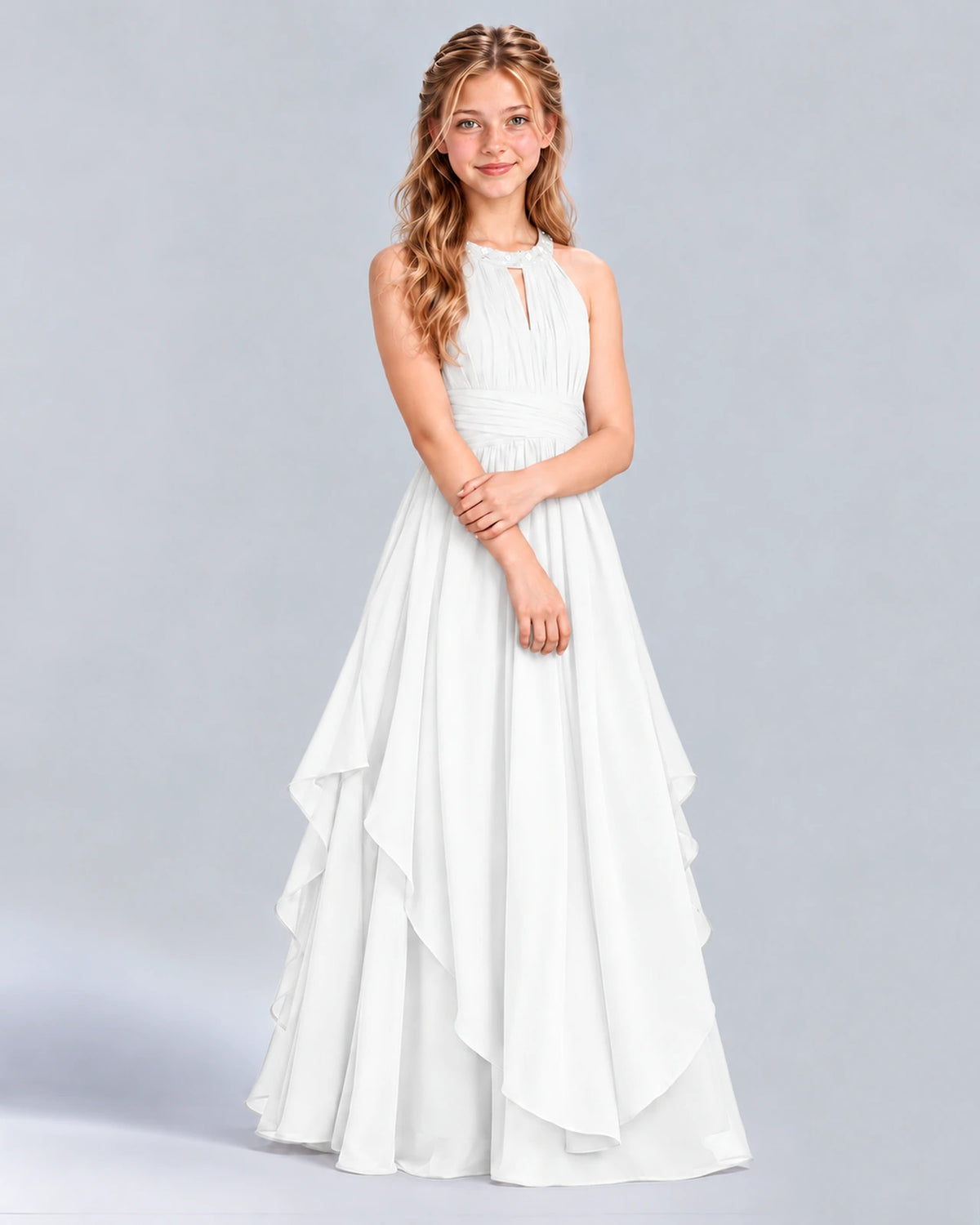 Ivory A-line Junior Bridesmaid Dress Front