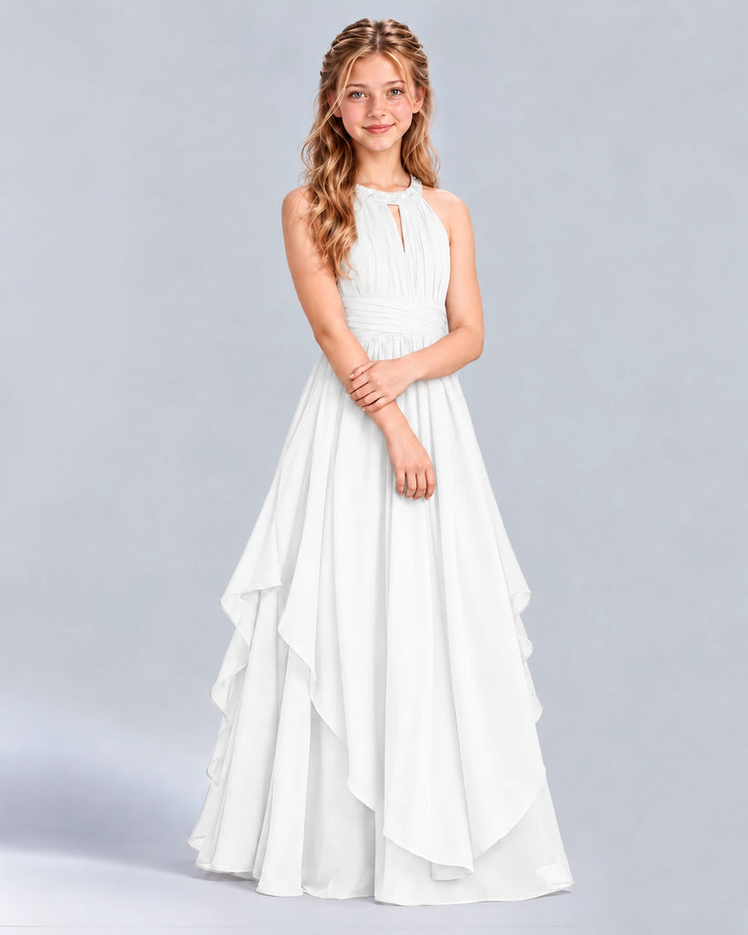Ivory A-line Junior Bridesmaid Dress Front