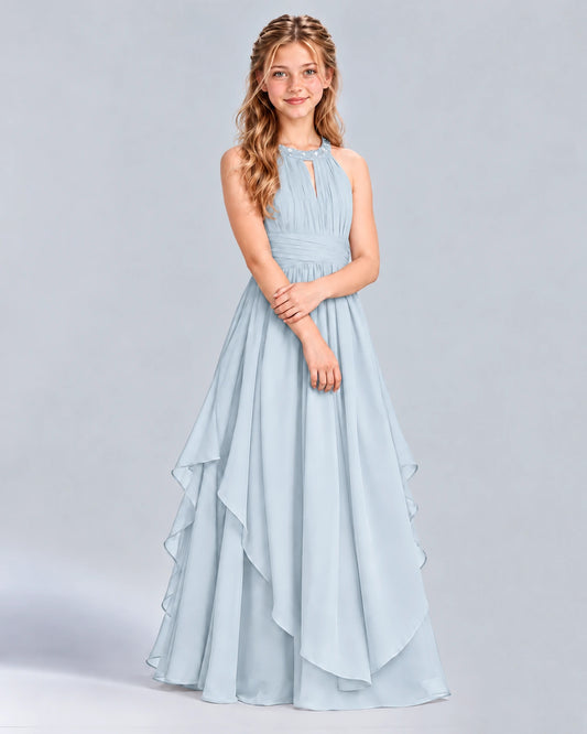 Mist A-line Junior Bridesmaid Dress Front