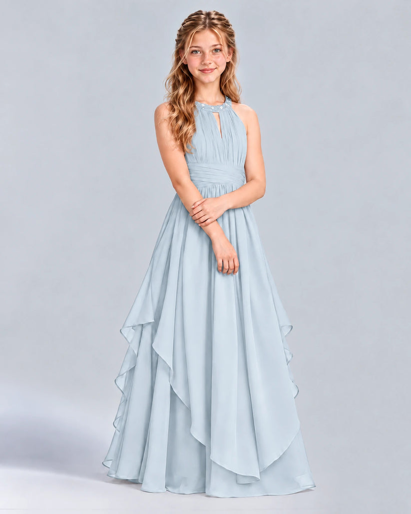 Mist A-line Junior Bridesmaid Dress Front