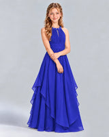 Royal Blue A-line Junior Bridesmaid Dress Front