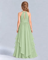 Sage Green A-line Junior Bridesmaid Dress Back [Shared]