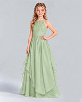 Sage Green A-line Junior Bridesmaid Dress Side [Shared]