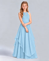 Sky Blue A-line Junior Bridesmaid Dress Front
