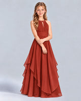 Vermilion A-line Junior Bridesmaid Dress Front