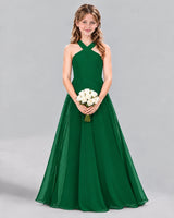 Dark Green A-line Junior Bridesmaid Dress Front