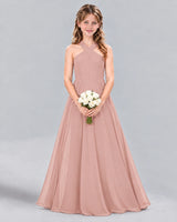 Dusty Rose A-line Junior Bridesmaid Dress Front