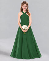 Emerald Green A-line Junior Bridesmaid Dress Front