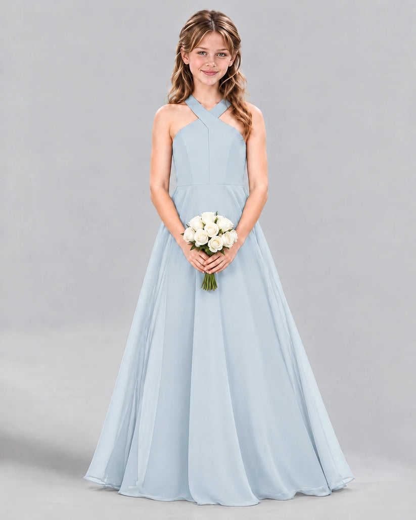 Mist A-line Junior Bridesmaid Dress Front