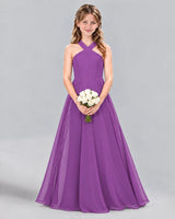 Purple A-line Junior Bridesmaid Dress Front