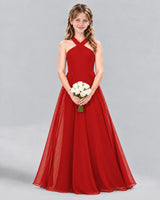 Red A-line Junior Bridesmaid Dress Front