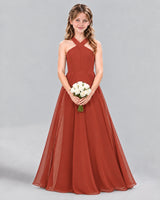 Vermilion A-line Junior Bridesmaid Dress Front