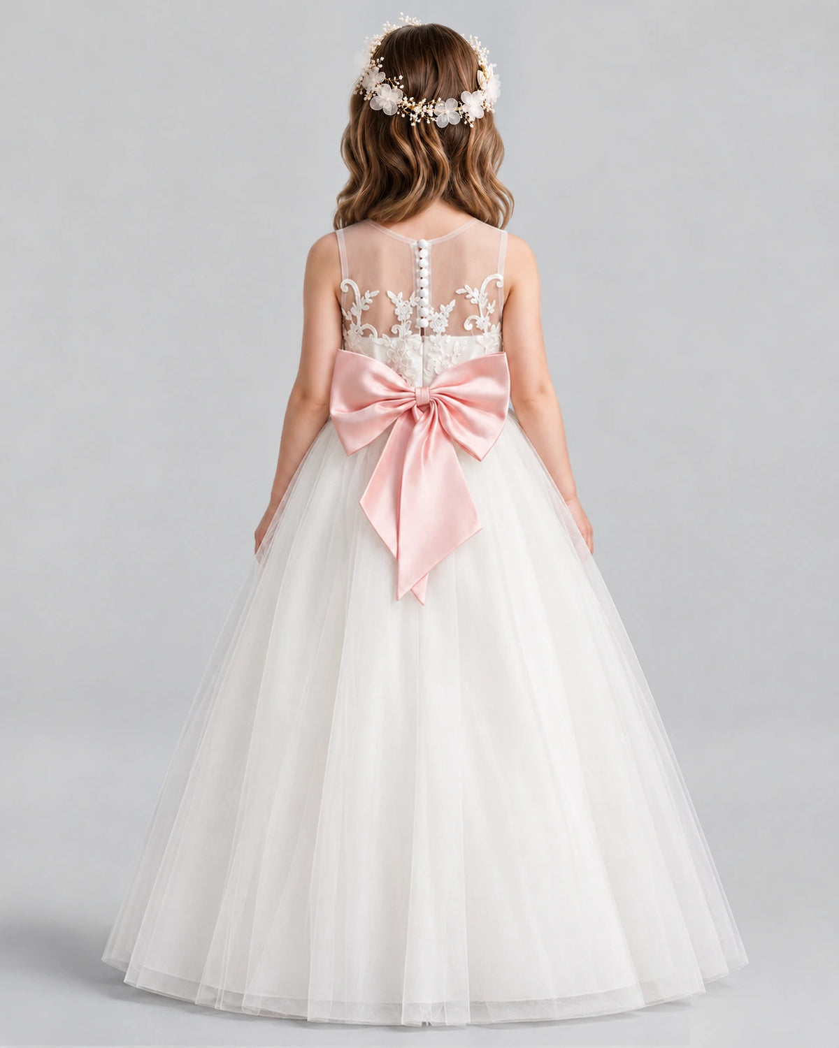 Pink Ball Gown Flower Girl Dress Back [Shared]