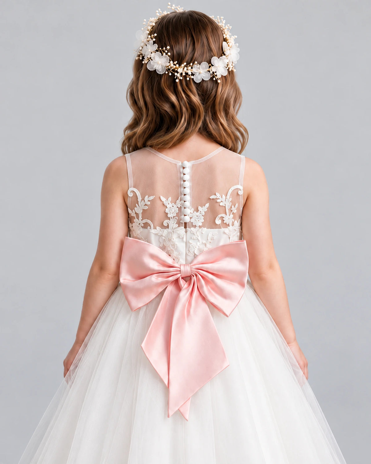 Pink Ball Gown Flower Girl Dress Back_Detail [Shared]