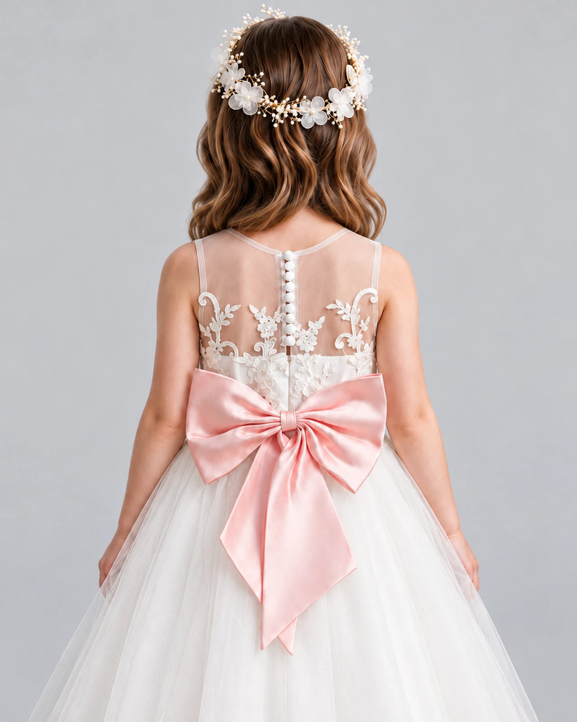 Pink Ball Gown Flower Girl Dress Back_Detail [Shared]