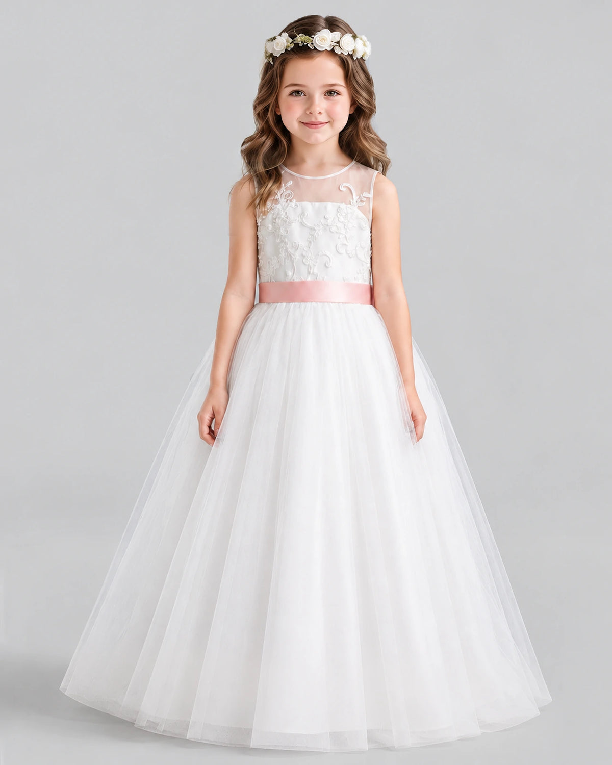 Pink Ball Gown Flower Girl Dress Pose [Shared]