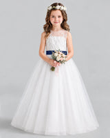 Navy Blue Ball Gown Flower Girl Dress Front