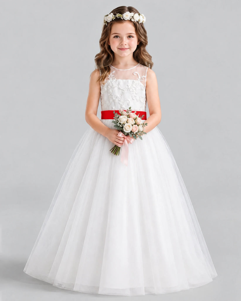 Windred Ball Gown Flower Girl Dress Front