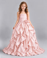 Blush Pink Ball Gown Girls Pageant Dress Front