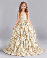 Champagne Ball Gown Girls Pageant Dress Front