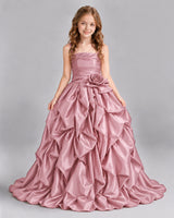Dusty Rose Ball Gown Girls Pageant Dress Front