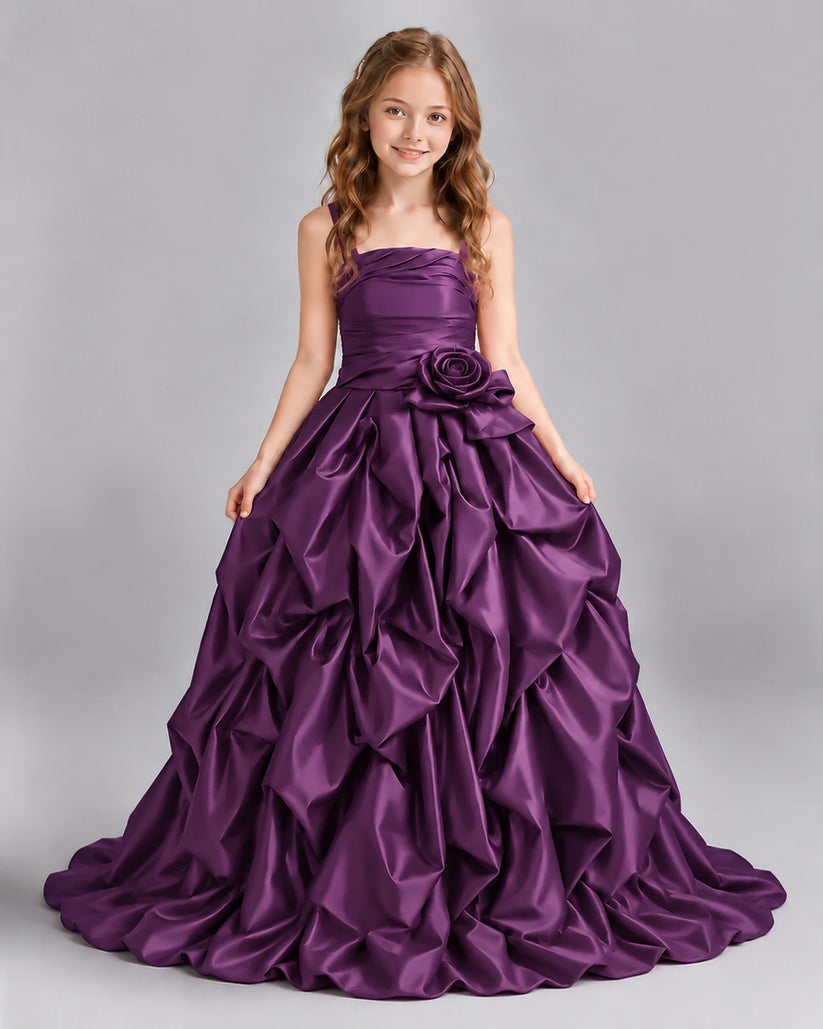Grape Ball Gown Girls Pageant Dress Front