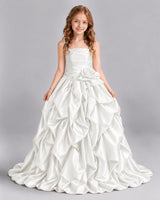 Ivory Ball Gown Girls Pageant Dress Front