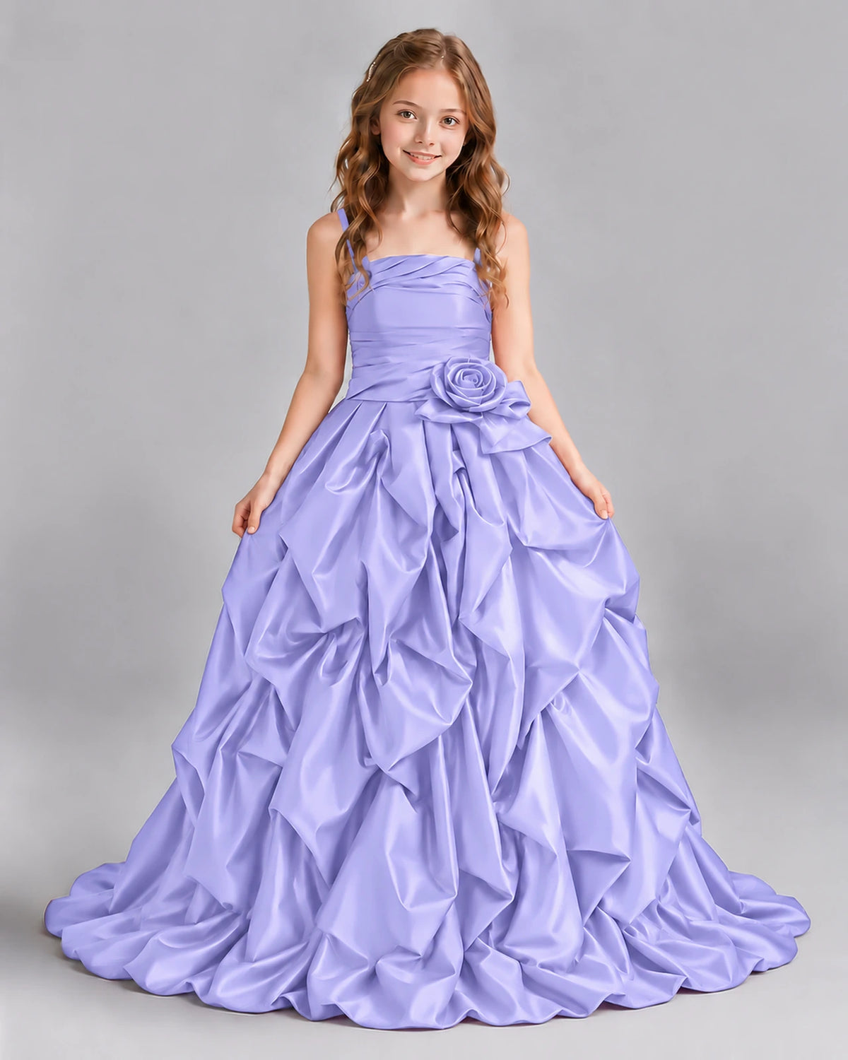 Lavender Ball Gown Girls Pageant Dress Front
