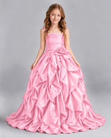 Pink Ball Gown Girls Pageant Dress Front