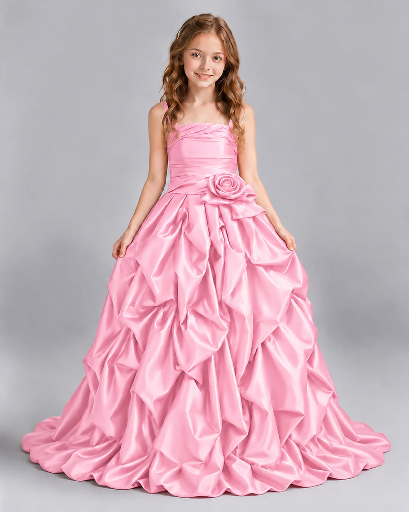 Pink Ball Gown Girls Pageant Dress Front