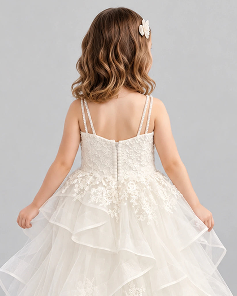 Ivory Ball Gown Flower Girl Dress Back_Detail [Shared]