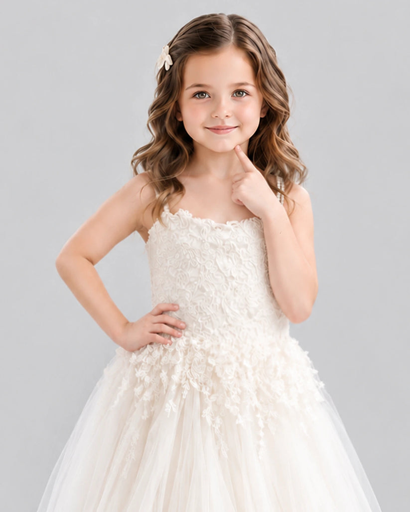 Ivory Ball Gown Flower Girl Dress Detail [Shared]