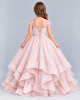 Blush Pink Ball Gown Girls Formal Dress Back [Shared]