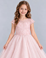 Blush Pink Ball Gown Girls Formal Dress Detail [Shared]