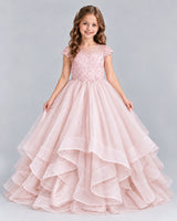 Blush Pink Ball Gown Girls Formal Dress Pose [Shared]
