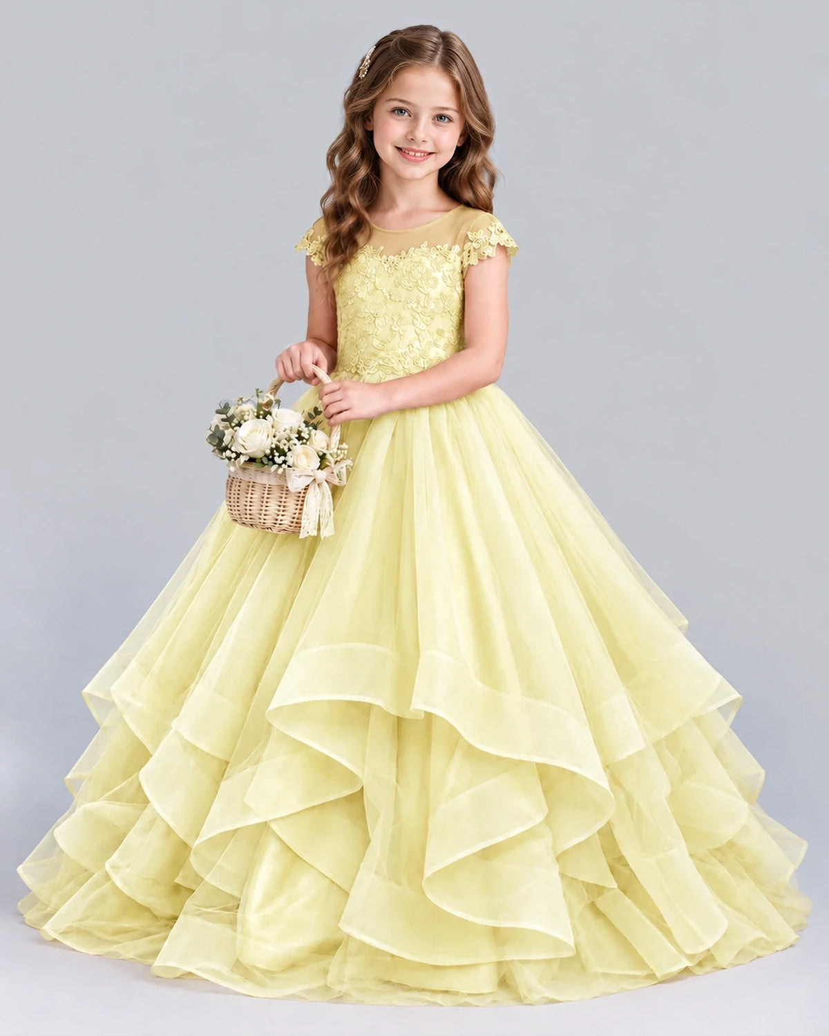 Daffodil Ball Gown Girls Formal Dress Front