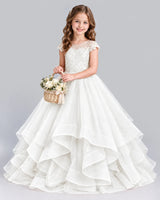 Ivory Ball Gown Girls Formal Dress Front