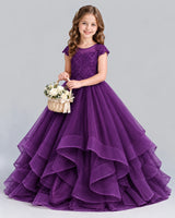 Purple Ball Gown Girls Formal Dress Front