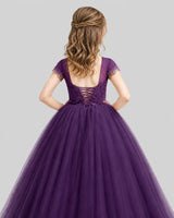 Grape Ball Gown Girls Pageant Dresses Back