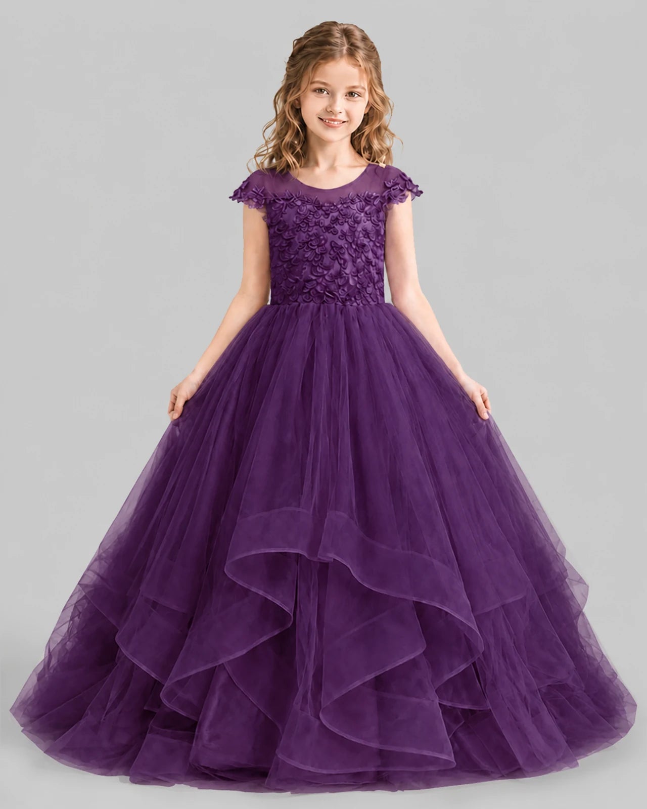 Grape Ball Gown Girls Pageant Dresses Detail
