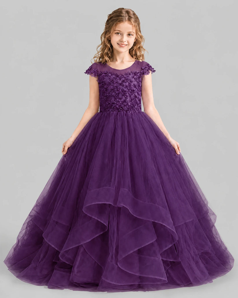 Grape Ball Gown Girls Pageant Dresses Detail