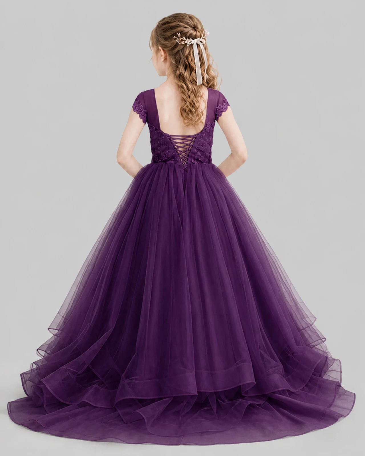 Grape Ball Gown Girls Pageant Dresses Front