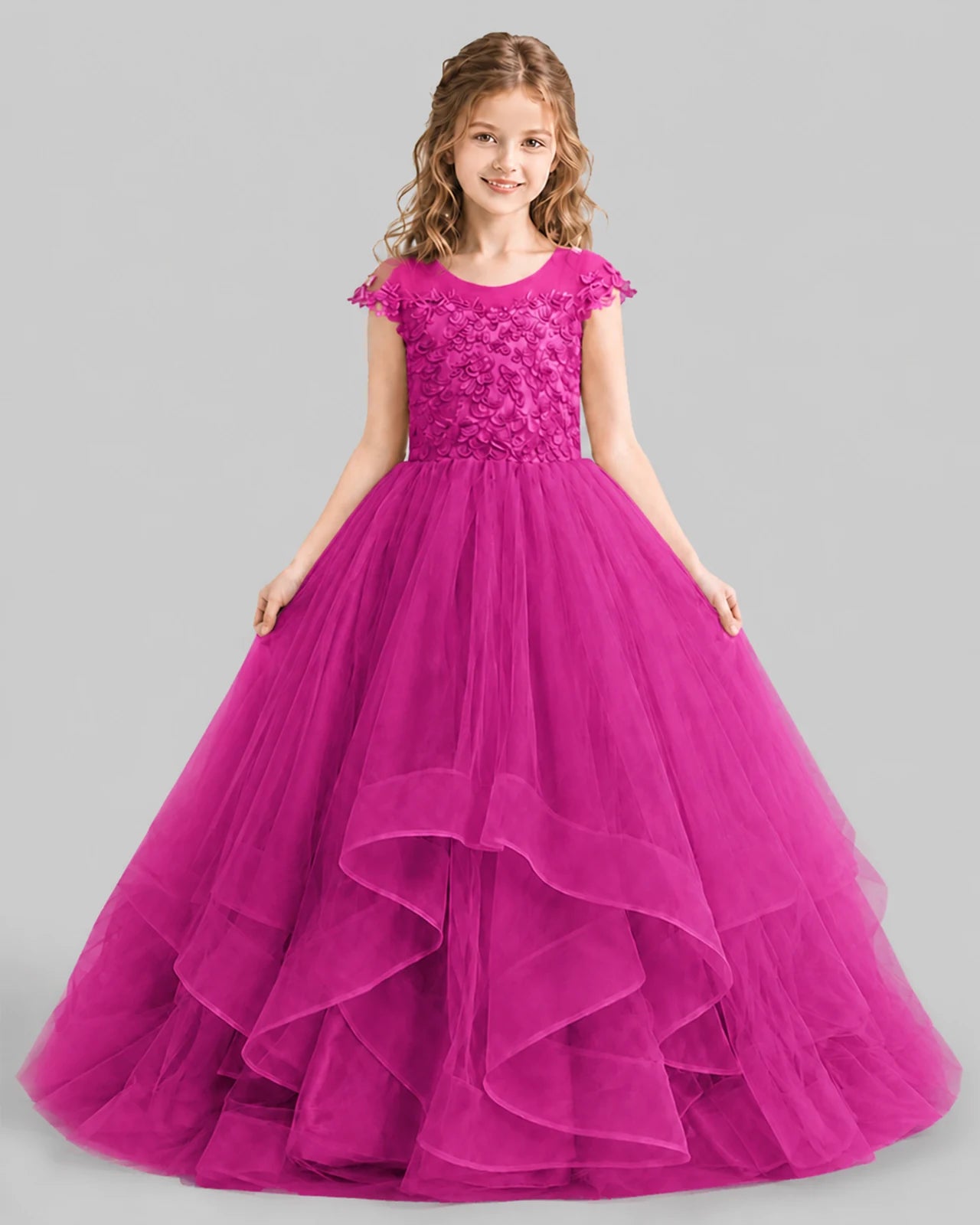 Hot pink Ball Gown Girls Pageant Dresses Detail