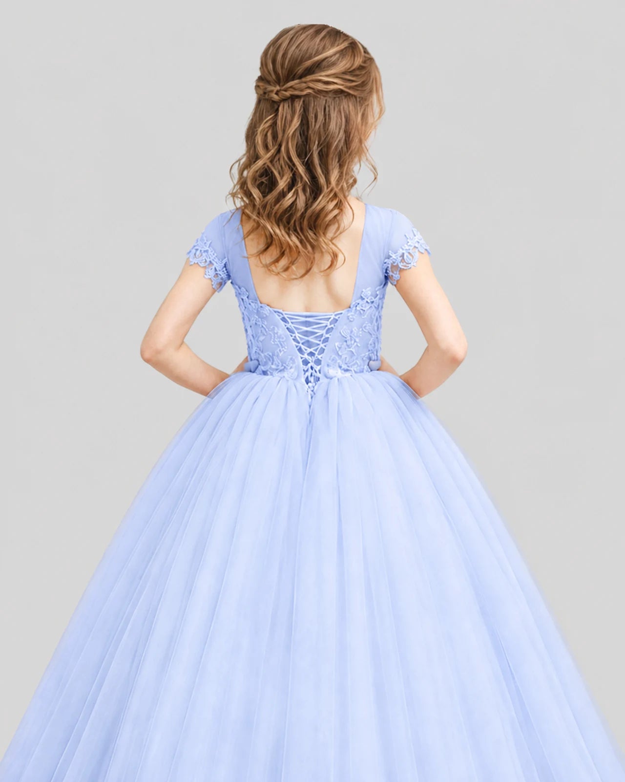 Lavender Ball Gown Girls Pageant Dresses Back