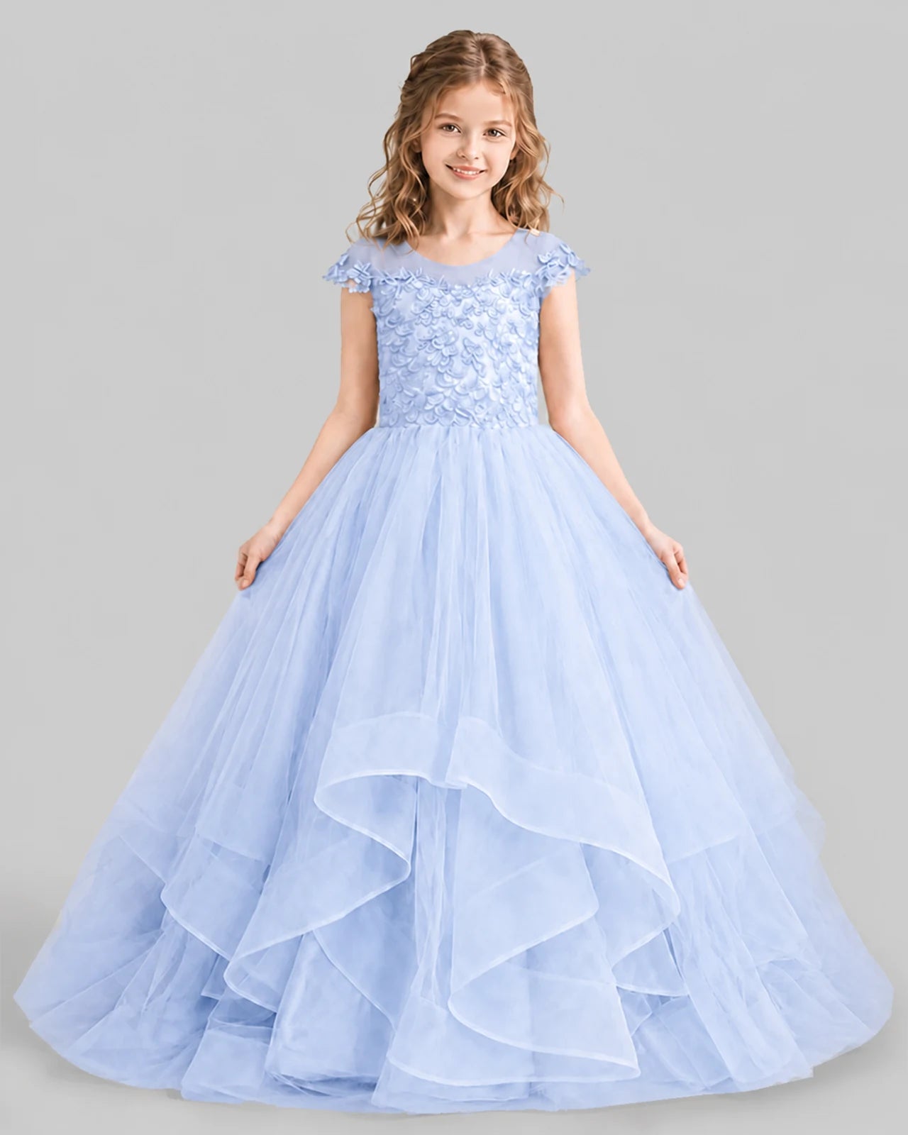 Lavender Ball Gown Girls Pageant Dresses Detail