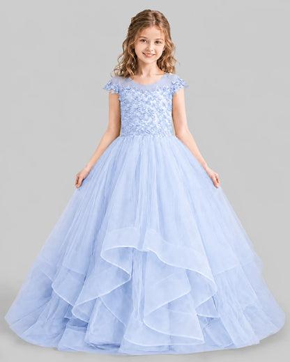 Lavender Ball Gown Girls Pageant Dresses Detail