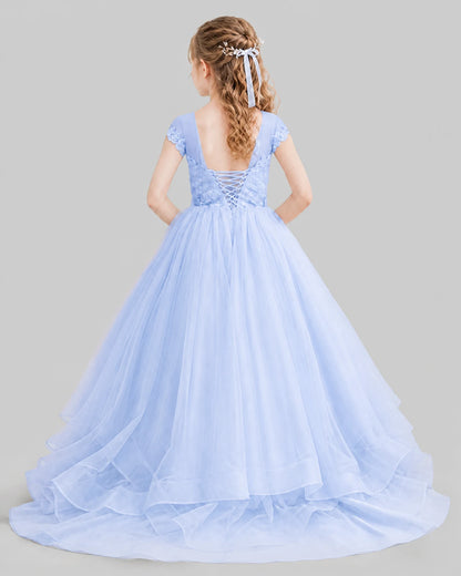 Lavender Ball Gown Girls Pageant Dresses Front