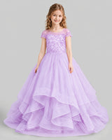 Lilac Ball Gown Girls Pageant Dresses Detail